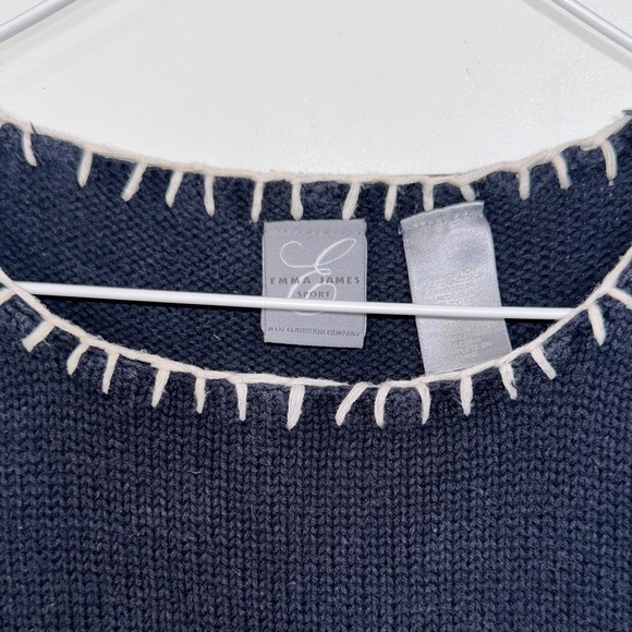 Emma James 100% cotton Knit sweater with White Stitching - Picture 3 of 4
